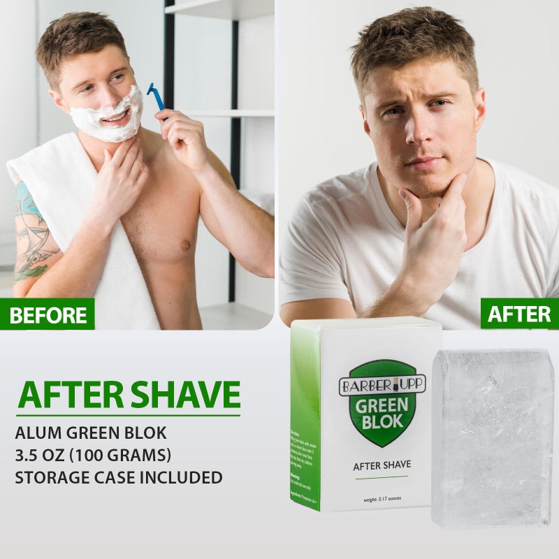 BARBERUPP Natural Alum Block Aftershave Care - 3.5 oz (100g) Skin Soother & Instant Calm from Razor | Styptic for Nicks & Irritation - Suitable for All Skin Types | Includes Compact Travel Storage Case - 1 Pack - Image 3
